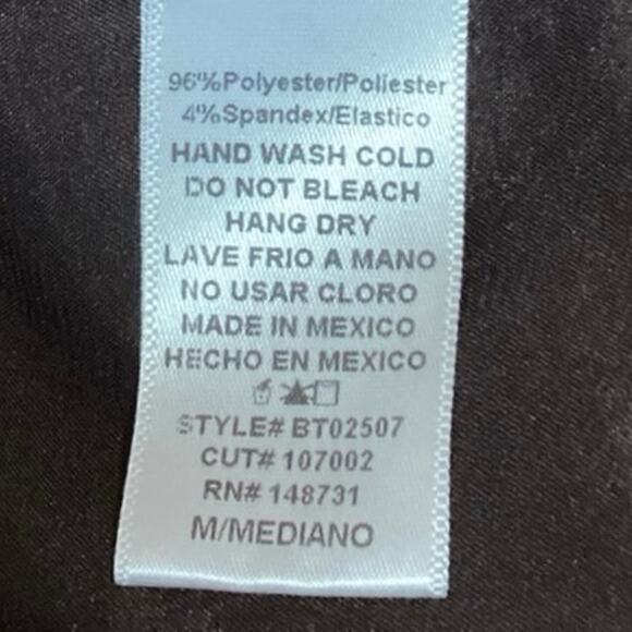 Rebel Flow Women's Brown Satin V Neck Spaghetti Strap Tie Hanky Cami Crop Top M - Picture 4 of 4